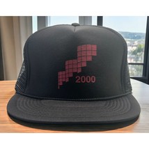 Vintage Snapback Trucker Hat Black 2000 Cameo Mesh Back Red Logo - $28.95