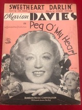 VTG 1933 Sheet Music for Sweetheart Darlin&#39; Marion Davies in Peg O&#39; My Heart - £10.28 GBP