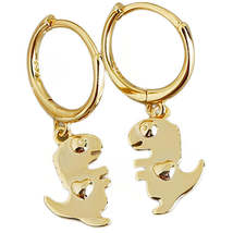 Anyco Earrings Gold Plated Bohemian Creative Cute Punk Dinosaur Stud For Women  - £16.00 GBP