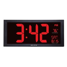 Big Digital Clock Wall Mount Large Red Number LED Display Date Visually Impaired - £65.99 GBP