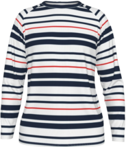 Men&#39;s long sleeve T-shirt striped navy, red, white a nautical and timele... - £31.46 GBP