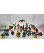 35 Dinosaur Figures Lot Multiple Types PVC Plastic Colorful Toys Large &amp;... - £11.64 GBP