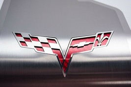 2005-2013 Corvette C6 &amp; Grand Sport Deluxe Alternator Cover with Crossed Flag... - £110.08 GBP