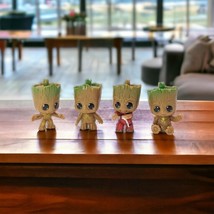 SD 4Set Miniature Fairy Garden Sitting Groot Figurine Pvc Statue Groot F... - $16.37