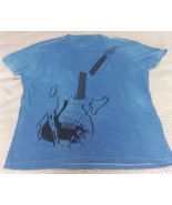 John Varvatos Star USA Men's Stone Wash Blue Broken Guitar Graphic Tee X... - $37.98