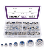 250Pcs 304 Stainless Steel Lock Nut Kit - M3-M12, Ideal for Lock Washers - $22.59