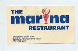 The Marina Restaurant Business Card Shikellamy State Park Sunbury Pennsy... - $11.88