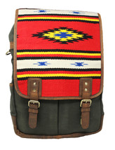 Western Handwoven Saddle Blanket Rug Green Canvas Carry-On Travel Bag 18SKB59 - £127.02 GBP