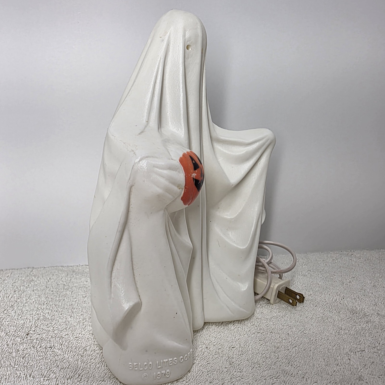Belco Lites Corp Halloween Ghost Blow Mold Light Vintage 1979 - 9" Tall Item image 5