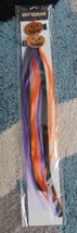 Hair Extension Halloween Purple Orange Pumpkin 2 Pc Synthetic Hair 12&quot; Barrette - £9.19 GBP