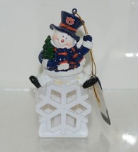 Team Sports America Auburn University Snowman Snowflake LED Christmas Ornament image 1