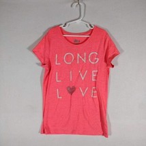 Circo Girl&#39;s Large 10/12, Pink Shirt, Long Live Love, Graphic Design Tshirt - £4.05 GBP