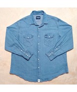 Vintage Wrangler Pearl Snap Men 100% Cotton Denim Western - Men&#39;s Size XXL - $29.95