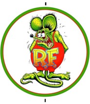 Rat Fink Figure 14&quot; Round Laser Cut Metal Sign - $69.16 CAD