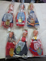 6 Vintage Italy Garanzia Dolls of the World 4 1/2&quot; celluloid - £39.61 GBP