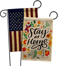 Stay At Home Burlap - Impressions Decorative USA Vintage Applique Garden Flags P - £27.49 GBP