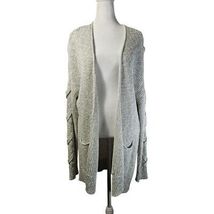Mossimo Women&#39;s Open Front Cardigan Gray CrissCross Sleeves Pockets XL - $22.99