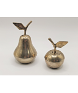 Vintage Brass Apple &amp; Pear Salt &amp; Pepper Shaker Set - $51.96 CAD
