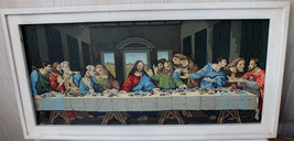 Vintage Paint by Numbers Framed The Last Supper Paint By Number 27.75 x 14 In - £19.07 GBP