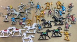 Medieval Knights Action Figures Plastic Lot of 35 PVC Action Multi Color - £22.83 GBP