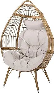 Christopher Knight Home Aimee Outdoor Wicker Teardrop Chair with Cushion... - $454.99