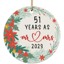 51 Years As Mr &amp; Mrs 2023 Ornament 51th Anniversary Wreath Christmas Gifts Decor - £11.86 GBP
