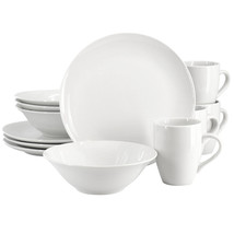 Gibson Home Wintercap 12 Piece Fine Ceramic Dinnerware Set in White - $74.22