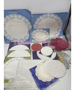 Huge Lot Lace Paper Doilies Lg Med Small Red white Oval Round Square Par... - £27.51 GBP