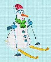 Pepita Needlepoint Canvas: Snowman On Skis, 7&quot; x 8&quot; - £39.96 GBP+