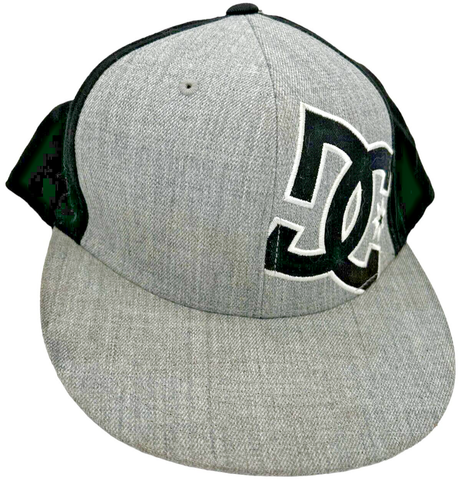 DC Shoe Company Men&#39;s Tweed Grey and Black Flexfit Fitted L/XL Hip Hop H... - $9.42