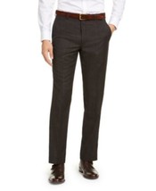 $190 Michael Kors Classic-Fit Airsoft Stretch Windowpane Pants Brown Siz... - $26.53