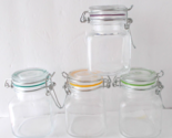 4X Small Storage Glass Jars Wire Metal Lock Lid Silicone Gasket Air-Tigh... - $19.79