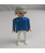 1974 Geobra Playmobile Old Man Wearing Blue &amp; White 2.75&quot; Figure - $11.09 CAD