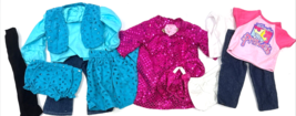 Doll Clothes Lot Accessories For 18” Dolls Sequin Turquoise Lace Denim - $34.00