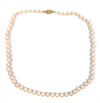 Vintage Monet Gold Chain Necklace Pearl 24” Single Strand Gold Tone Closure - $15.00