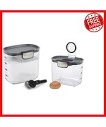 Clear Plastic Airtight Food Storage Canister Set - 1.4-Quart Baking Esse... - $74.24