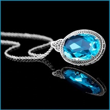 Enchanted Metaphysical Blue Topaz Healing Power Stone Oval Pendant Gift - £74.30 GBP