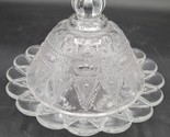 Antique Wheaton Clear Glass Lace and Dewdrop Round Covered Butter Cheese... - $29.69