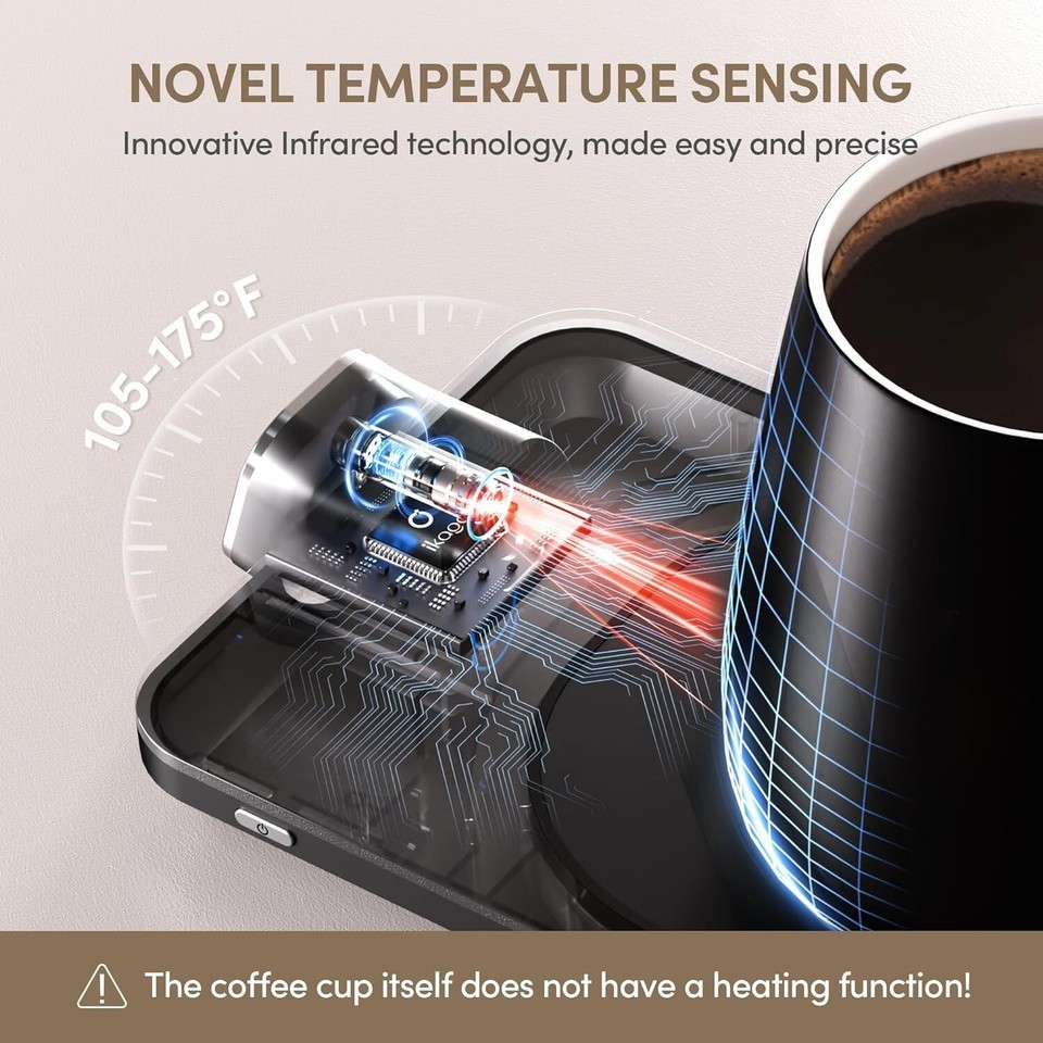 Stylish Heated Mug Warmer & 15oz Mug Set - Perfect Gift for Coffee Lovers Item image 6