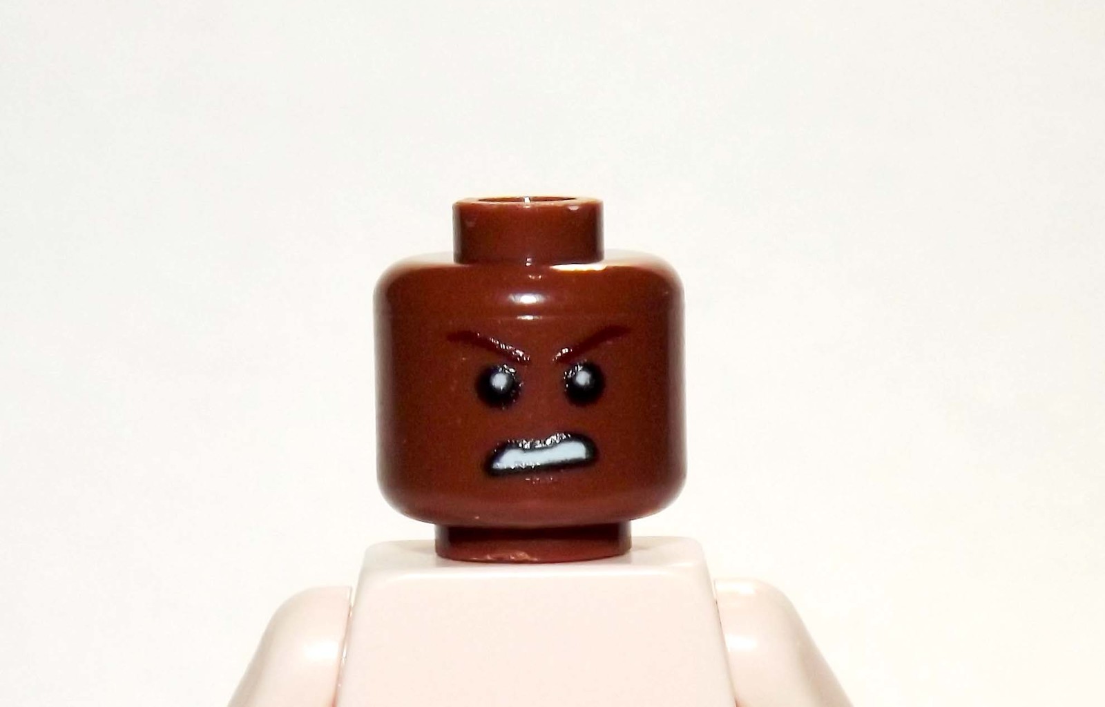 Single Sale Black African American Head Angry Minifigure head DIY Block ... - $2.00