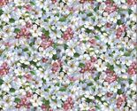 Cotton Chickadee Morning Flowers Floral Packed Fabric Print by Yard D134.21 - $13.95