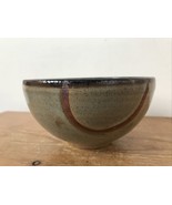 Liz Kinder Studio Art Earthenware Handmade Gray Brown Clay Pottery Bowl ... - £31.78 GBP