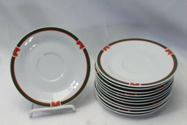 Ribbons and Tree Christmas Saucers 6&quot;  Lot of 12  Xmas - $15.67