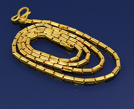 22 inches Handmade Genuine 22karat yellow gold gorgeous baht chain stylish chain - £2,570.89 GBP