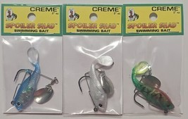 Creme Spoiler Shad™ 2&quot; Fire tiger/Pearl/Blue Back Swimming Bait PACK OF 3 - £7.90 GBP