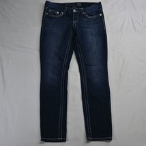 Seven7 8 Skinny Dark Wash Bold Stitch Stretch Denim Womens Jeans - £11.94 GBP