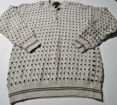 Vintage Grandpa Van Heusen Henley Sweater Sportswear Men&#39;s Size XL Cotton - £29.05 GBP