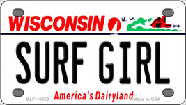 Surf Girl Wisconsin Novelty Mini Metal License Plate Tag - $14.95