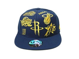 New NBA Cap Team Badge&#39;s Basketball Logo&#39;s Navy &amp; Gold UNK NBA Fitted Hat - £15.98 GBP