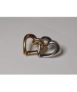 Very Pretty 14K Gold Two Tone Double Heart Brooch - £175.31 GBP